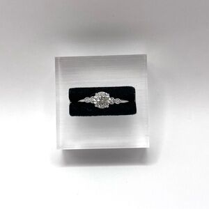 Moissanite Round Brilliant Sterling Silver Ring